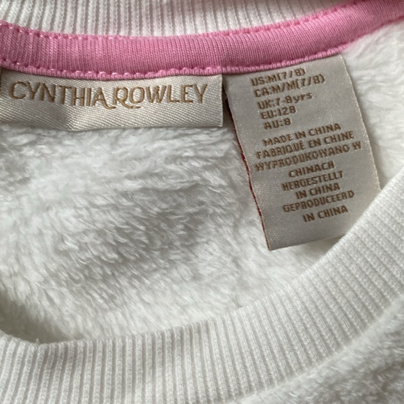 CYNTHIA ROWLEY KIDS GIRLS SWEATER SZ 7/8 - Picture 3 of 4